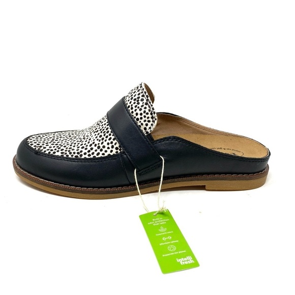 Taos Footwear Shoes - Taos Womens Royal Leather Slip-On Mule Loafer- Black/White Cheetah Mult
